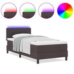 vidaXL Lit à ressorts avec matelas Marron foncé 90 x 200 cm tissu