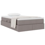 vidaXL Lit avec rangement et matelas Taupe 120 x 190 cm Polyester