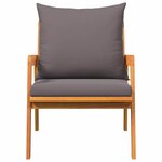 vidaXL Chaise de jardin avec coussin 2 Pièces Marron Bois d'acacia massif