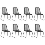vidaXL Ensemble à manger de jardin 9 Pièces PVC résine tressée noir