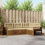 vidaXL Ensemble de canapés d'extérieur 4 pc Naturel et Beige