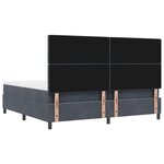 vidaXL Lit à ressorts avec matelas Gris foncé 200 x 200 cm Velours