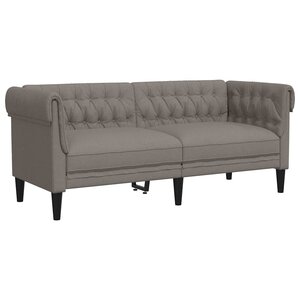 vidaXL Canapé Chesterfield 2 places taupe tissu