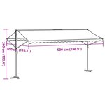vidaXL Auvent autoportant bleu et blanc 500x300 cm tissu et acier