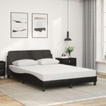 vidaXL Lit avec matelas Dover noir 140x200 cm similicuir