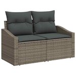 vidaXL Ensemble de Canapés avec coussin 4 Pièces Gris polyrotin