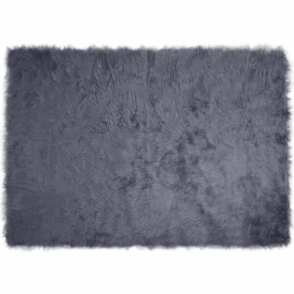 vidaXL Tapis en Peau de Mouton Synthétique Anthracite 140 x 200 cm