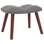 vidaXL Chaise de relaxation avec repose-pied Gris clair Velours