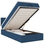 vidaXL Lit ottoman avec matelas et LED Bleu 100x200 cm Tissu