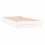 vidaXL Cadre de lit à LED sans matelas blanc bois massif