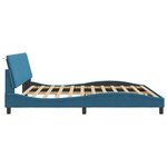 vidaXL Cadre de lit avec LED sans matelas Hanko bleu 200x200 cm velours