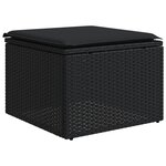 vidaXL Salon de jardin 5 Pièces avec coussins noir résine tressée
