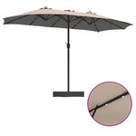 vidaXL Parasol de jardin Taupe 385 x 209 x 244 cm tissu