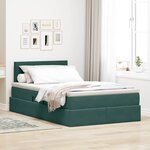 vidaXL Lit de Rangement avec matelas Vert foncé 120 x 200 cm Velours