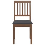 vidaXL Chaises à manger coussins 2 Pièces marron bois massif caoutchouc