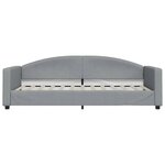 vidaXL Lit de jour avec gigogne et tiroirs gris clair 90x200 cm tissu