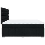 vidaXL Sommier à lattes de lit avec matelas Noir 200x200 cm Tissu