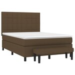 vidaXL Sommier à lattes de lit avec matelas Marron foncé 140x190 cm