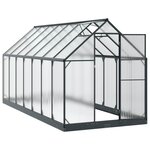 vidaXL Serre de jardin avec porte Anthracite 183 5 x 423 5 x 207 cm