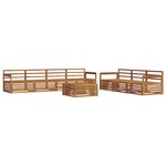 vidaXL Ensemble de canapés d'extérieur 8 pc Naturel