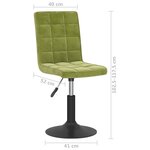 vidaXL Chaises pivotantes à manger lot de 2 vert clair velours