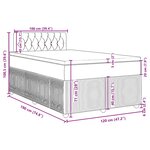 vidaXL Sommier à lattes de lit avec matelas gris foncé 120x190cm tissu