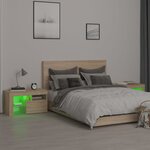 vidaXL Tables de chevet 2 Pièces lumières LED Chêne sonoma 70x36 5x40 cm