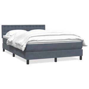 vidaXL Sommier à lattes de lit et matelas gris foncé 140x220cm velours