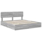 vidaXL Lit de Rangement Gris Sonoma 200 x 200 cm Bois d'ingénierie