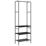vidaXL Portant à vêtements avec étagères Chêne noir 60 x 30 x 171 cm