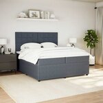 vidaXL Sommier à lattes de lit et matelas Gris foncé 200x200cm Velours