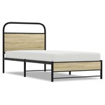 vidaXL Cadre de lit sans matelas 75x190cm chêne sonoma bois ingénierie