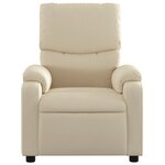 vidaXL Fauteuil inclinable de massage crème tissu