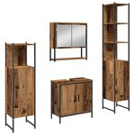 vidaXL Ensemble de mobilier de salle de bain de 4 pièces Bois usé