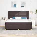 vidaXL Lit à ressorts avec matelas Marron foncé 180 x 200 cm tissu