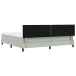 Lit à sommier Box avec matelas Gris clair 200x200 cm Velours