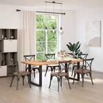 vidaXL Dessus de table marron clair bois chêne massif rectangulaire