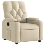 vidaXL Fauteuil inclinable Crème Tissu
