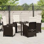 vidaXL Ensemble de salle à manger pour jardin 5 Pièces Marron polyrotin