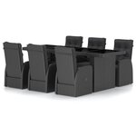 vidaXL Salon de jardin 7 Pièces avec coussins résine tressée noir
