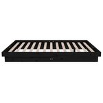 vidaXL Cadre de lit sans matelas noir bois massif