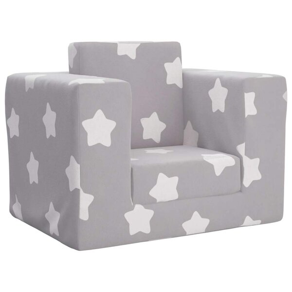 vidaXL Canapé-lit pour enfants Gris clair avec étoiles Peluche douce