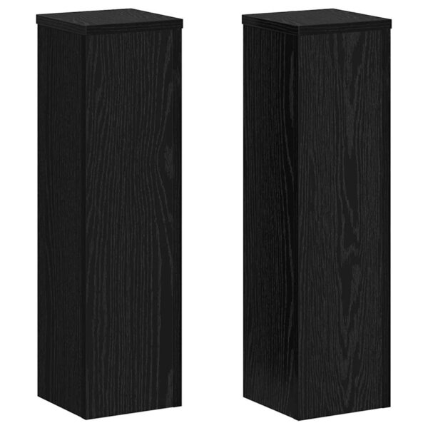 vidaXL Support de Plante 2 Pièces Chêne noir 17 x 17 x 60 cm