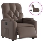 vidaXL Fauteuil inclinable électrique Marron Similicuir