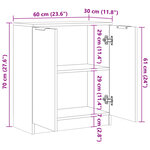 vidaXL Buffet vieux bois 60x30x70 cm bois d'ingénierie