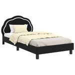 vidaXL Cadre de lit pour enfants avec tête de lit Noir 90 x 200 cm