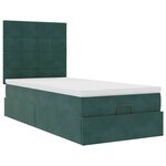 vidaXL Cadre de lit ottoman avec matelas vert foncé 90x190 cm velours