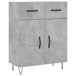 vidaXL Buffet haut Gris béton 69 5x34x180 cm Bois d'ingénierie