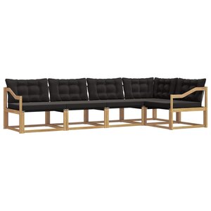 vidaXL Ensemble de canapés d'extérieur 5 pc Blanc et noir