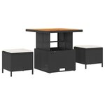 vidaXL Ensemble de canapé de jardin avec coussin 9 Pièces Noir et crème